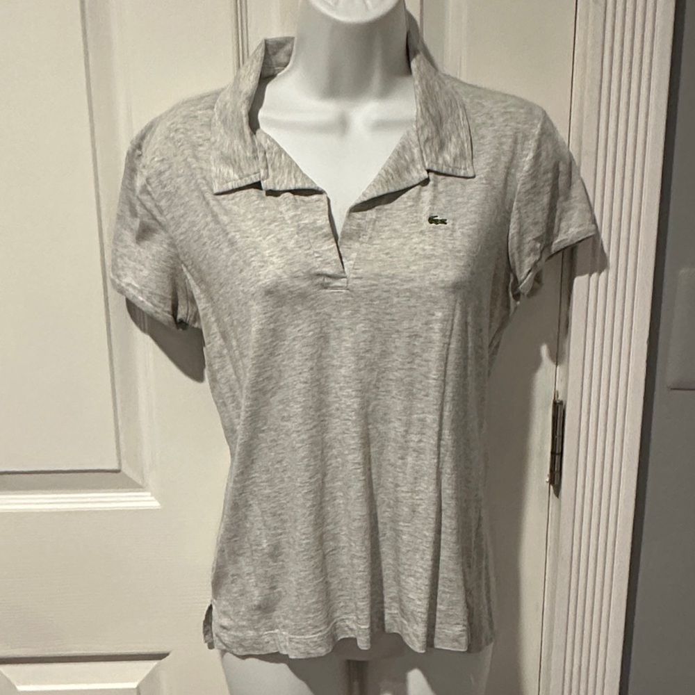 Lacoste Women's Light Gray Short Sleeve Polo